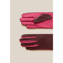 Guantes de piel bicolor con logo en relieve