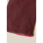 Two-tone Leather Gloves Embossed Logo