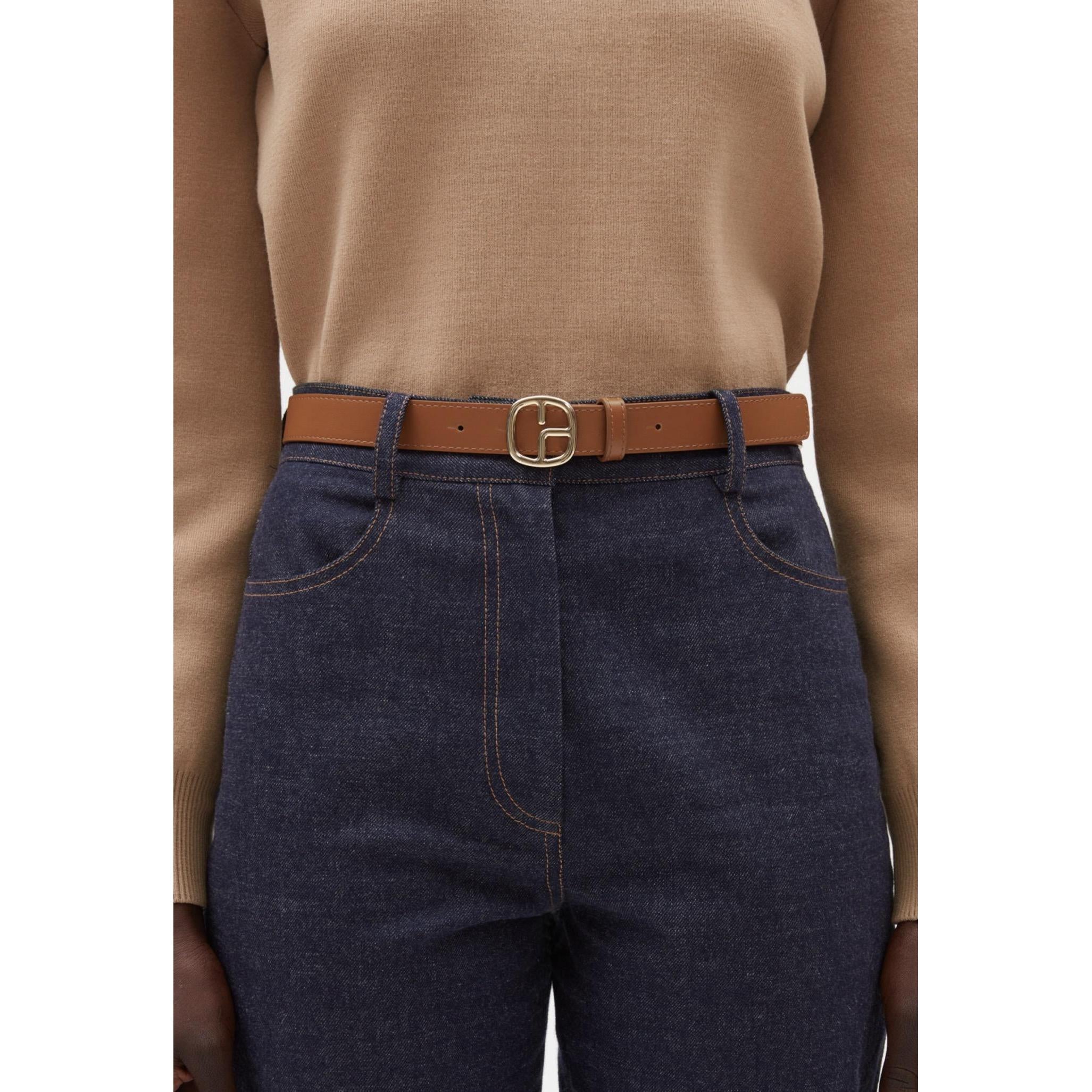 Brown Monogram Leather Belt