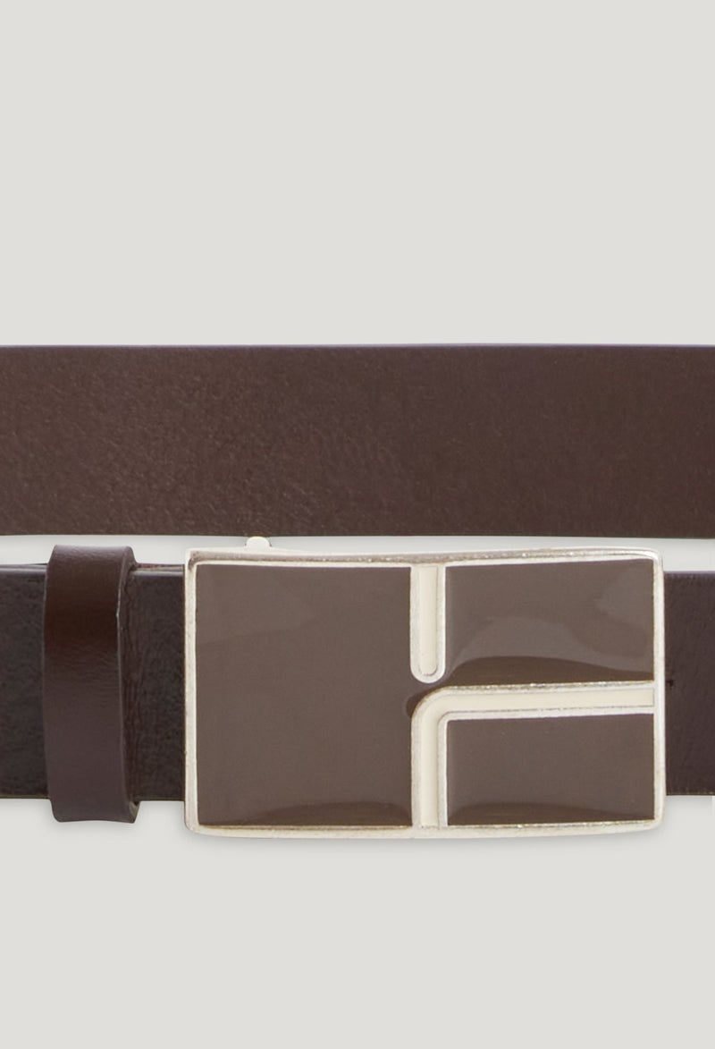 Belt - Retro Buckle - Brown