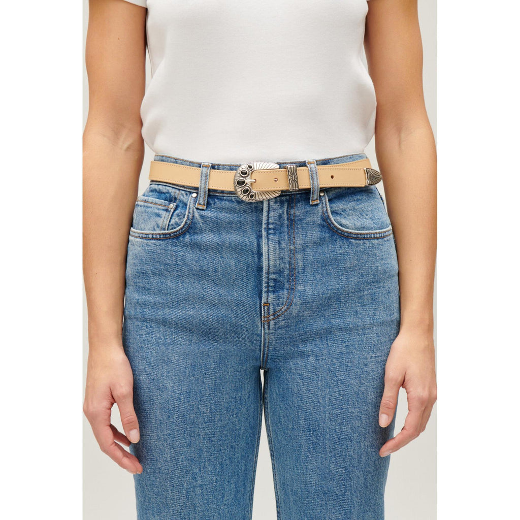 Beige Leather Belt