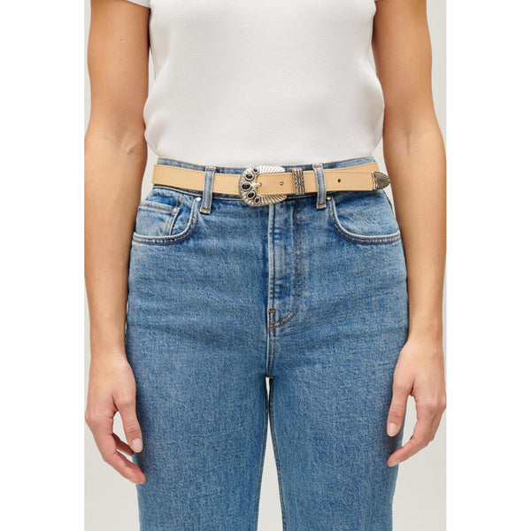 Beige Leather Belt