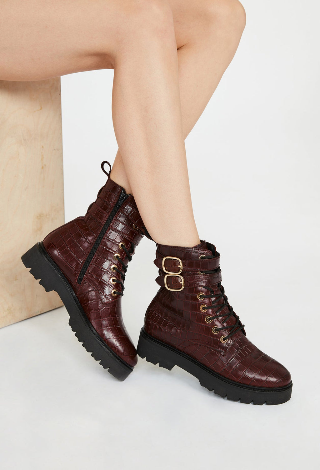 Claudie Pierlot - Ankle boots - Annabella Croco - Burgundy