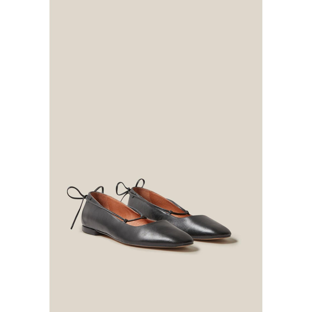 Black Leather Ballerinas