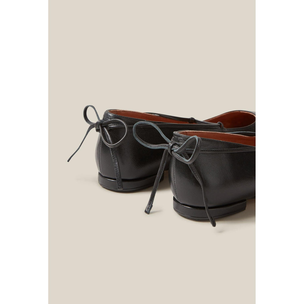 Black Leather Ballerinas
