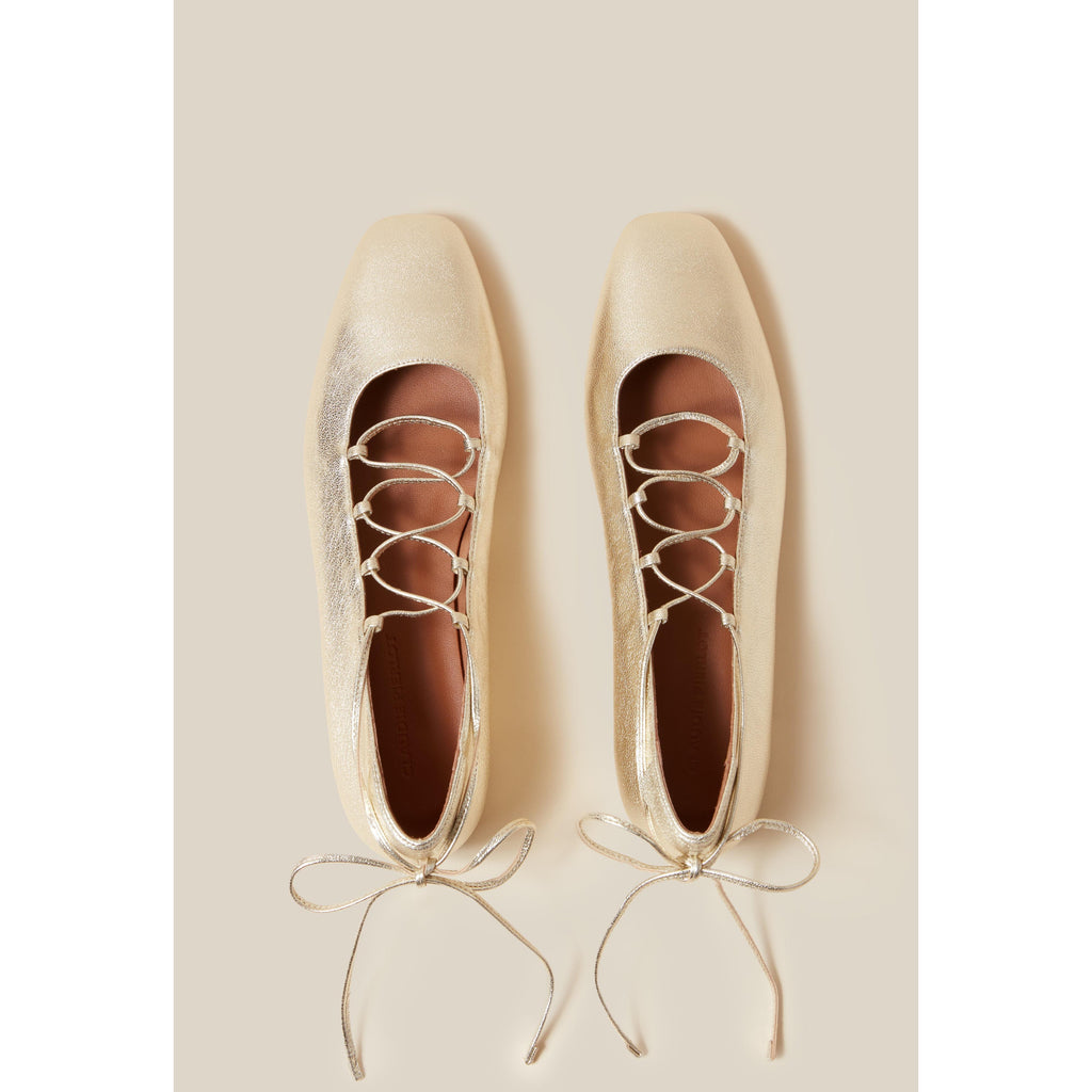 Ballerines Cuir Doré