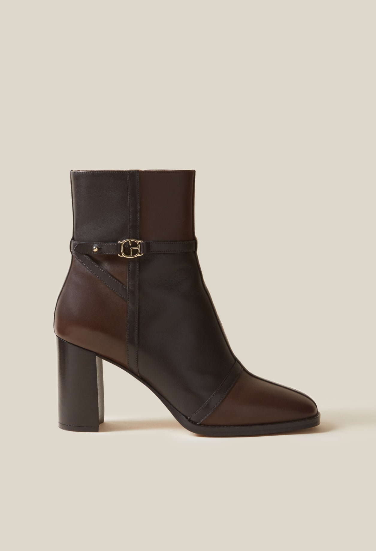 Botines Piel Acharolada Patchwork