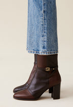 Botines Piel Acharolada Patchwork