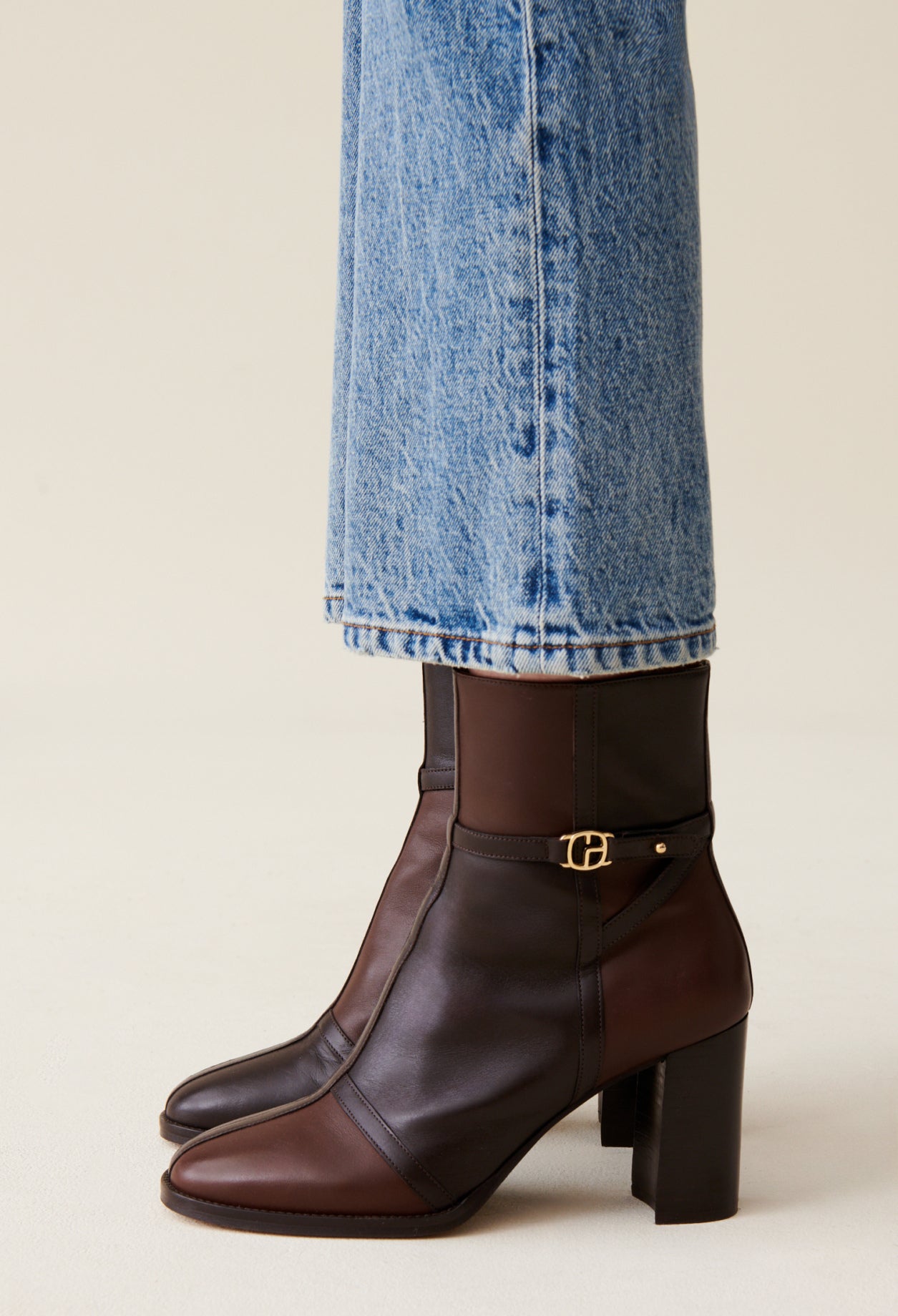 Botines Piel Acharolada Patchwork