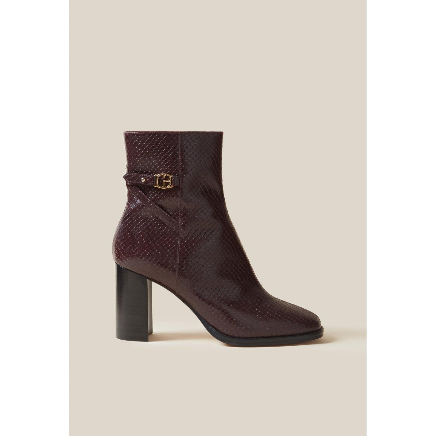 Bottines Effet Serpent Cuir Vernis