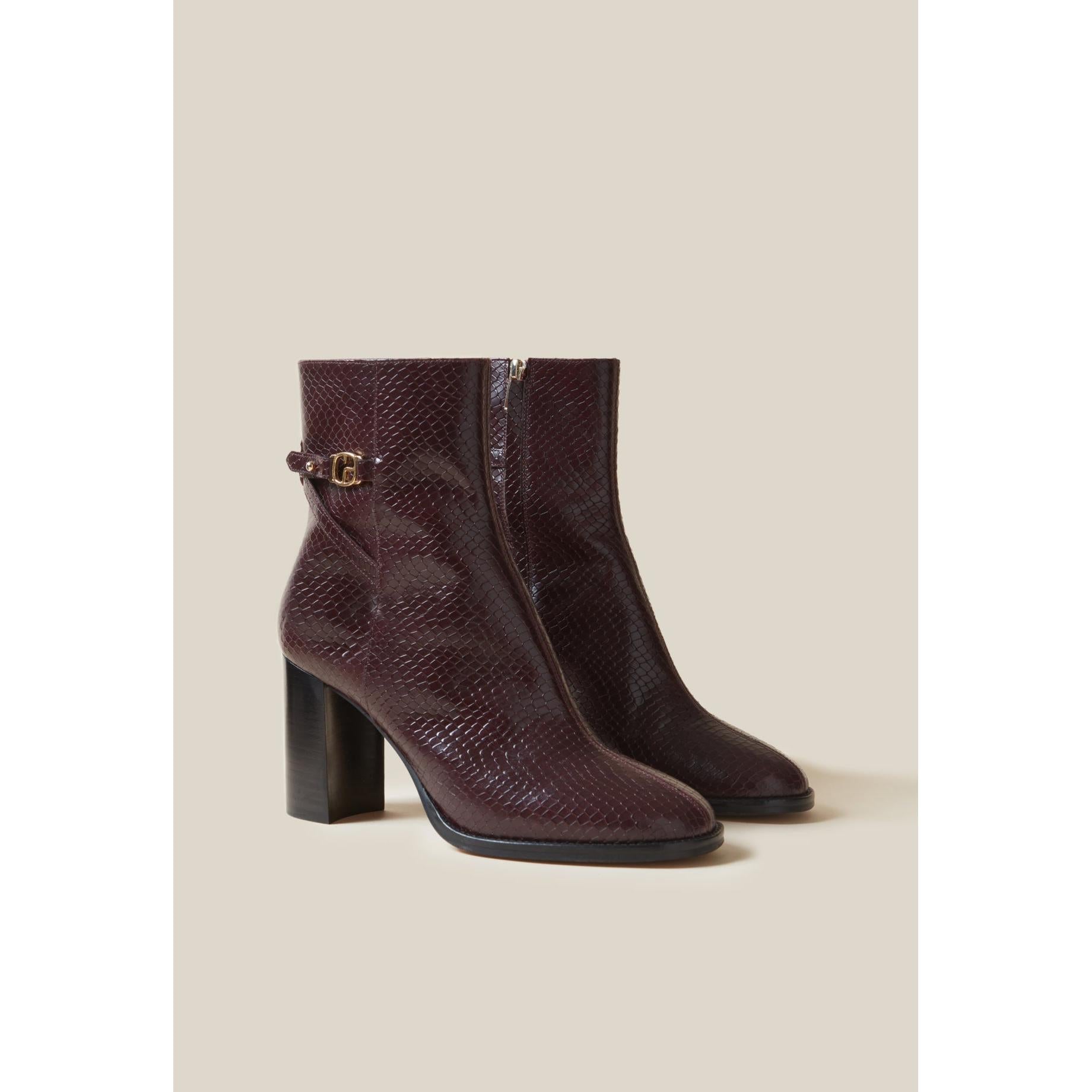 Bottines Effet Serpent Cuir Vernis
