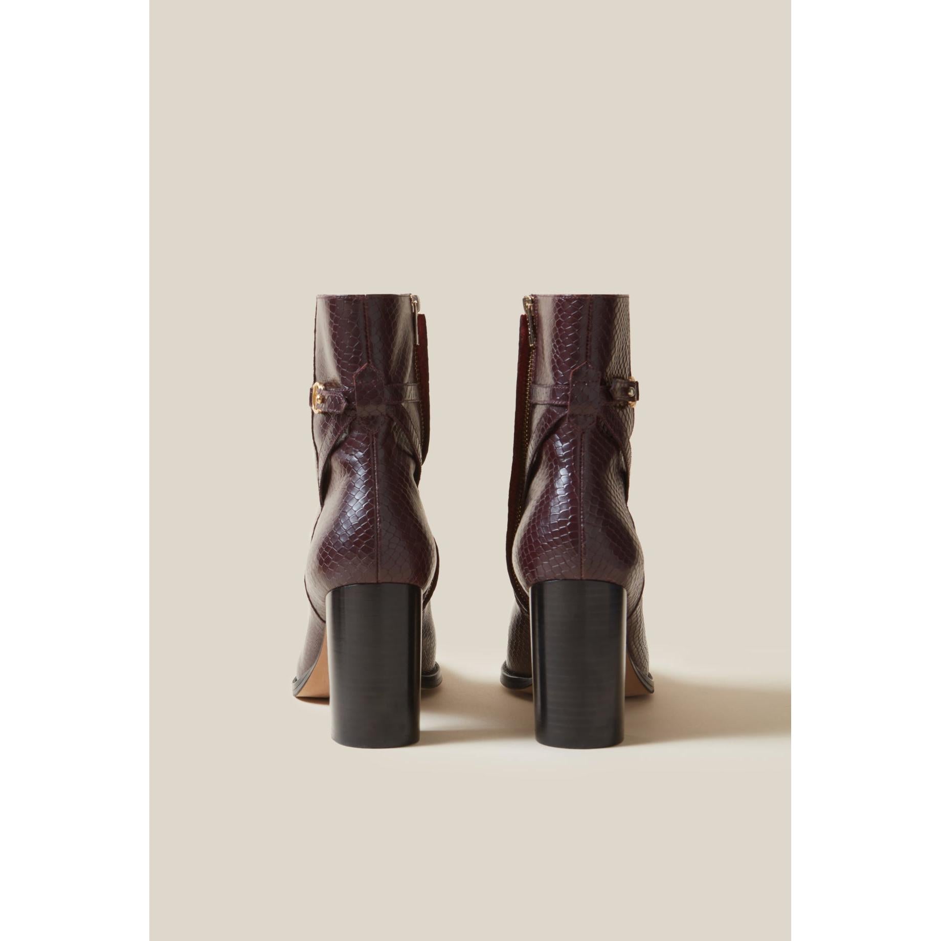 Bottines Effet Serpent Cuir Vernis