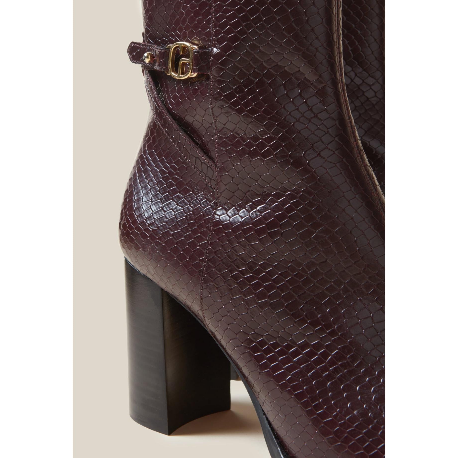 Bottines Effet Serpent Cuir Vernis
