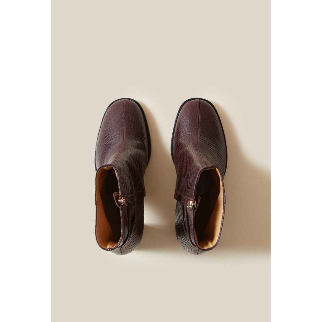 Bottines Effet Serpent Cuir Vernis