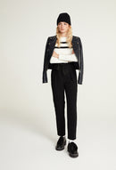 Claudie Pierlot - Blouson Cuir Carissa - Marine