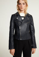 Claudie Pierlot - Carissa Leather Jacket - Navy