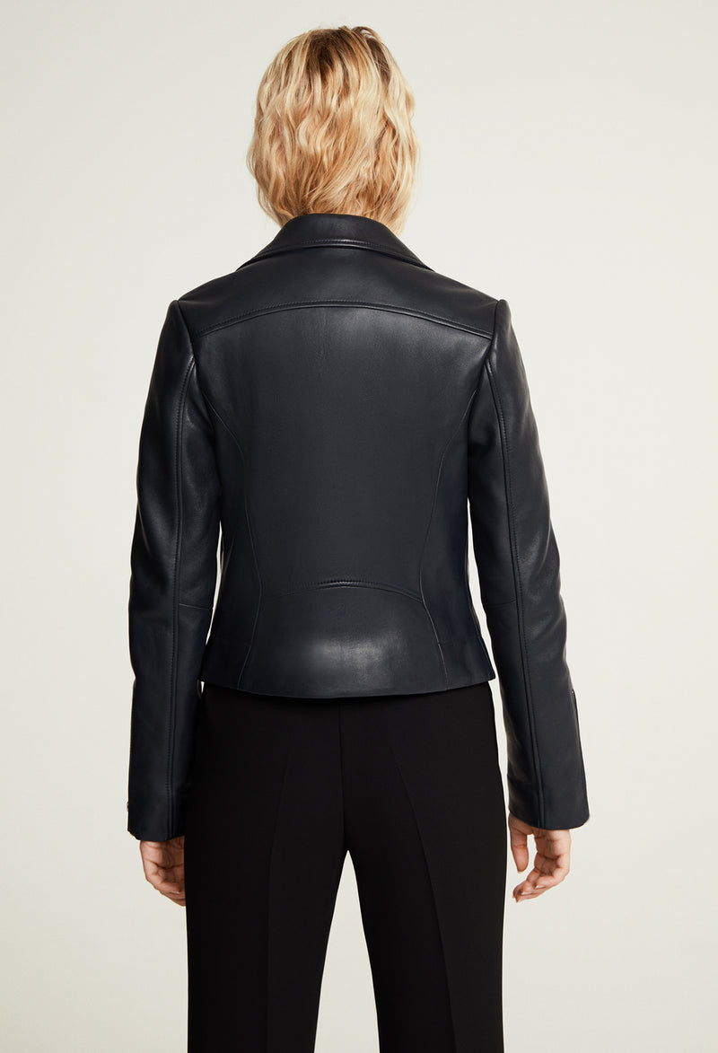 Claudie Pierlot - Carissa Leather Jacket - Navy