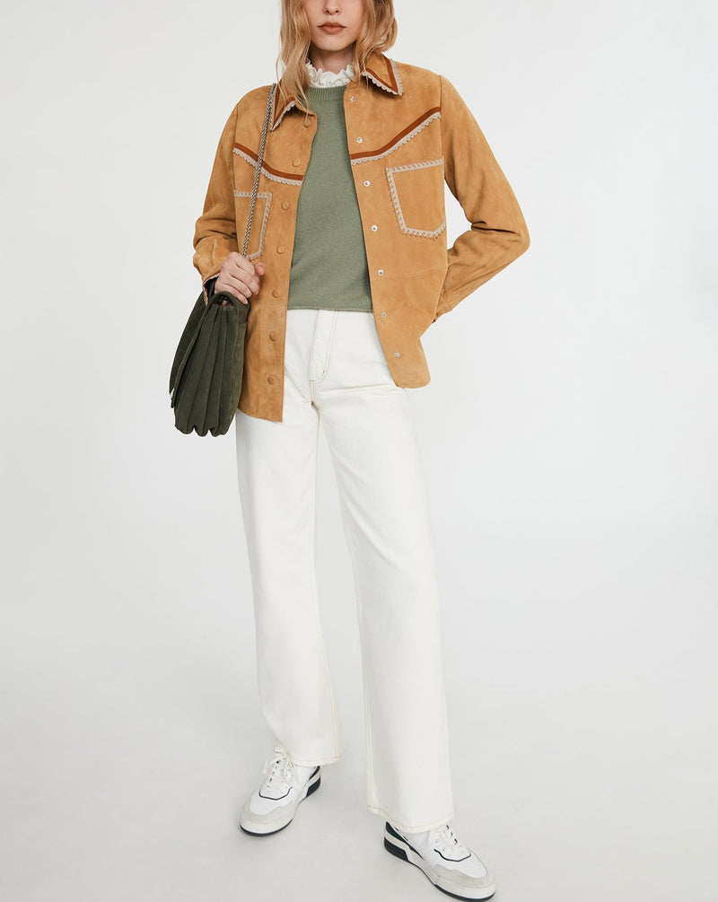 Claudie Pierlot - Cimon Leather Jacket - Honey