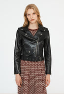 Claudie Pierlot - Chaqueta de piel Capitan - Negra