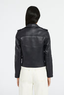 Claudie Pierlot - Blouson Cuir - Cuzia - Marine