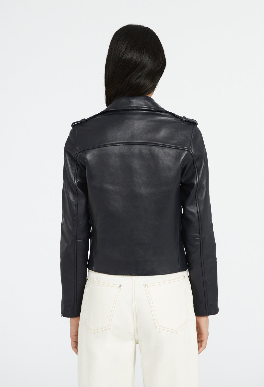 Claudie Pierlot - Leather Jacket - Cuzia - Navy