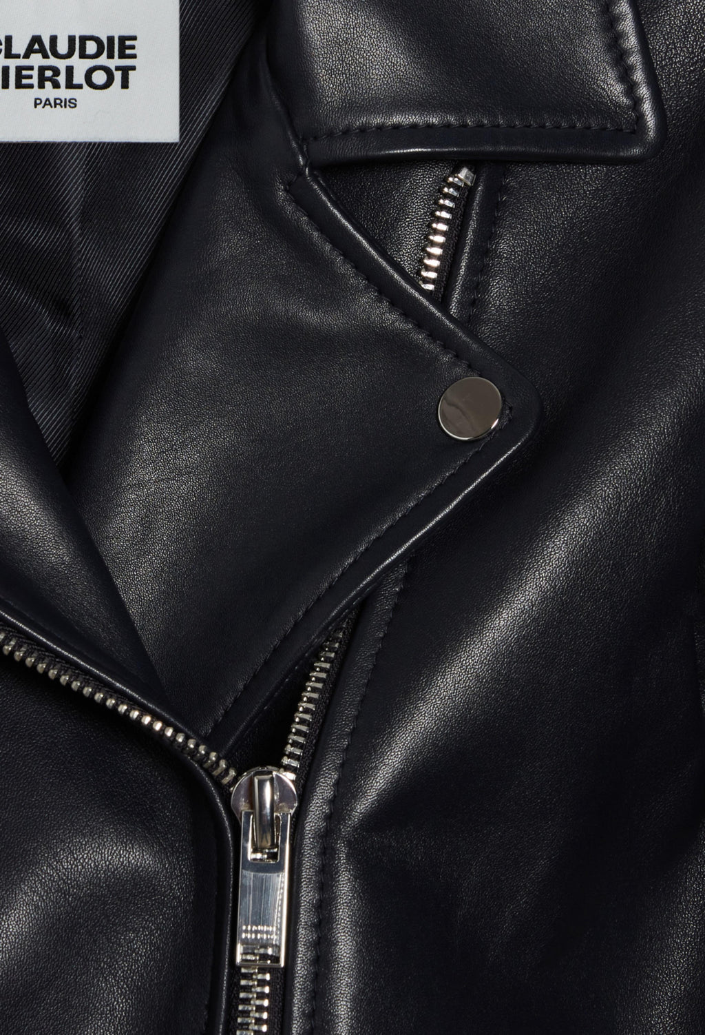 Claudie Pierlot - Leather Jacket - Cuzia - Navy