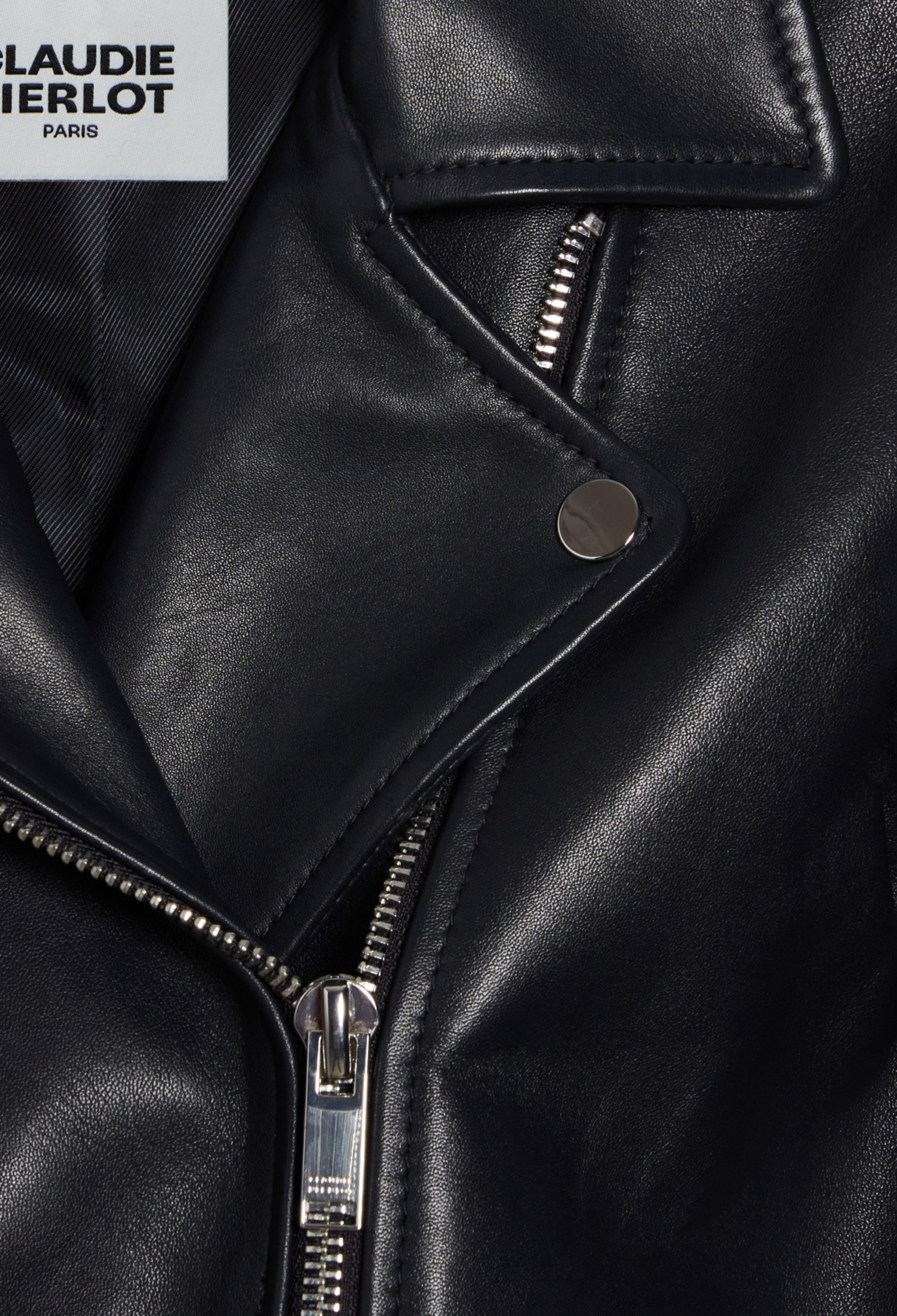 Claudie Pierlot - Leather Jacket - Cuzia - Navy
