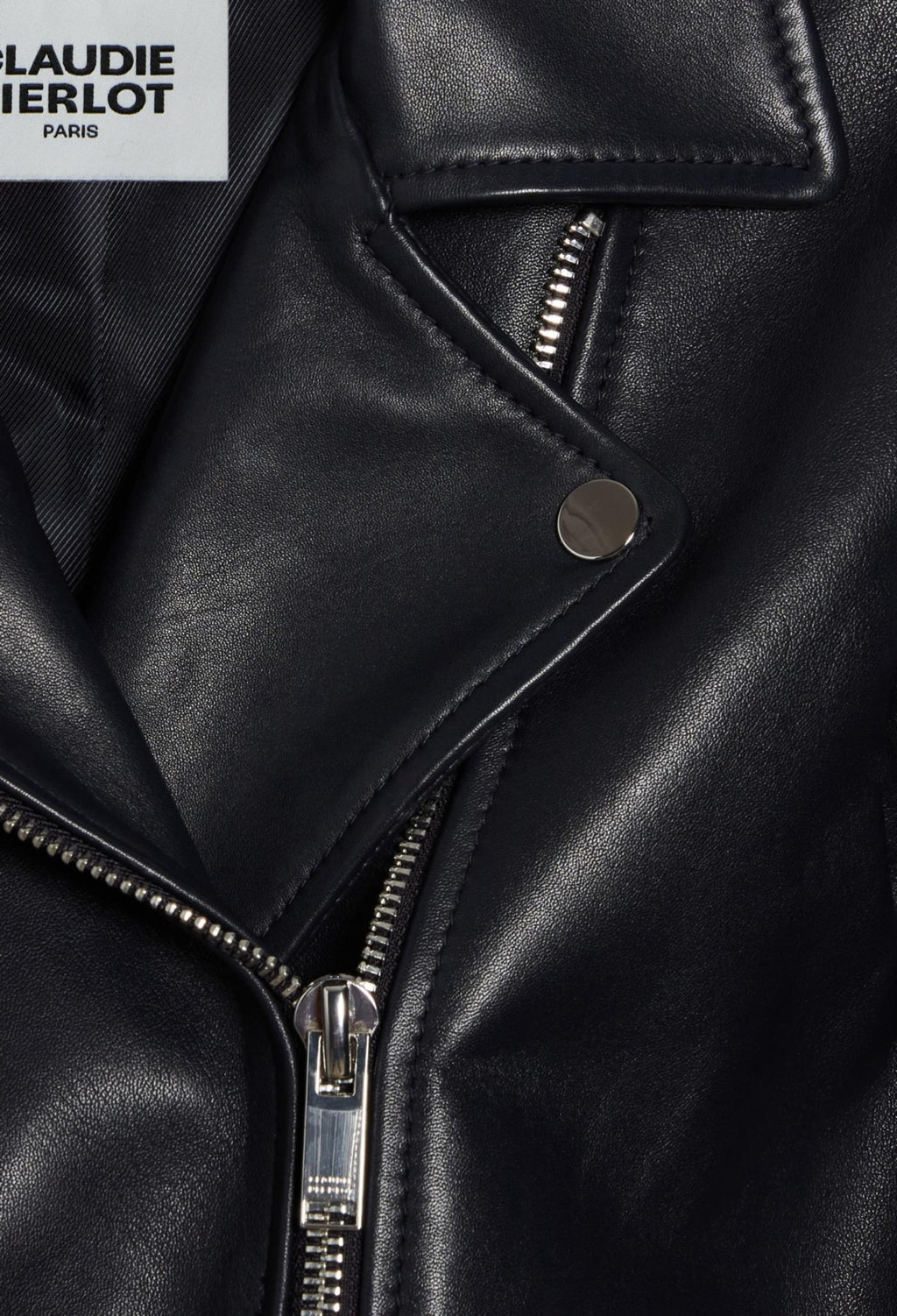 Claudie Pierlot - Leather Jacket - Cuzia - Navy