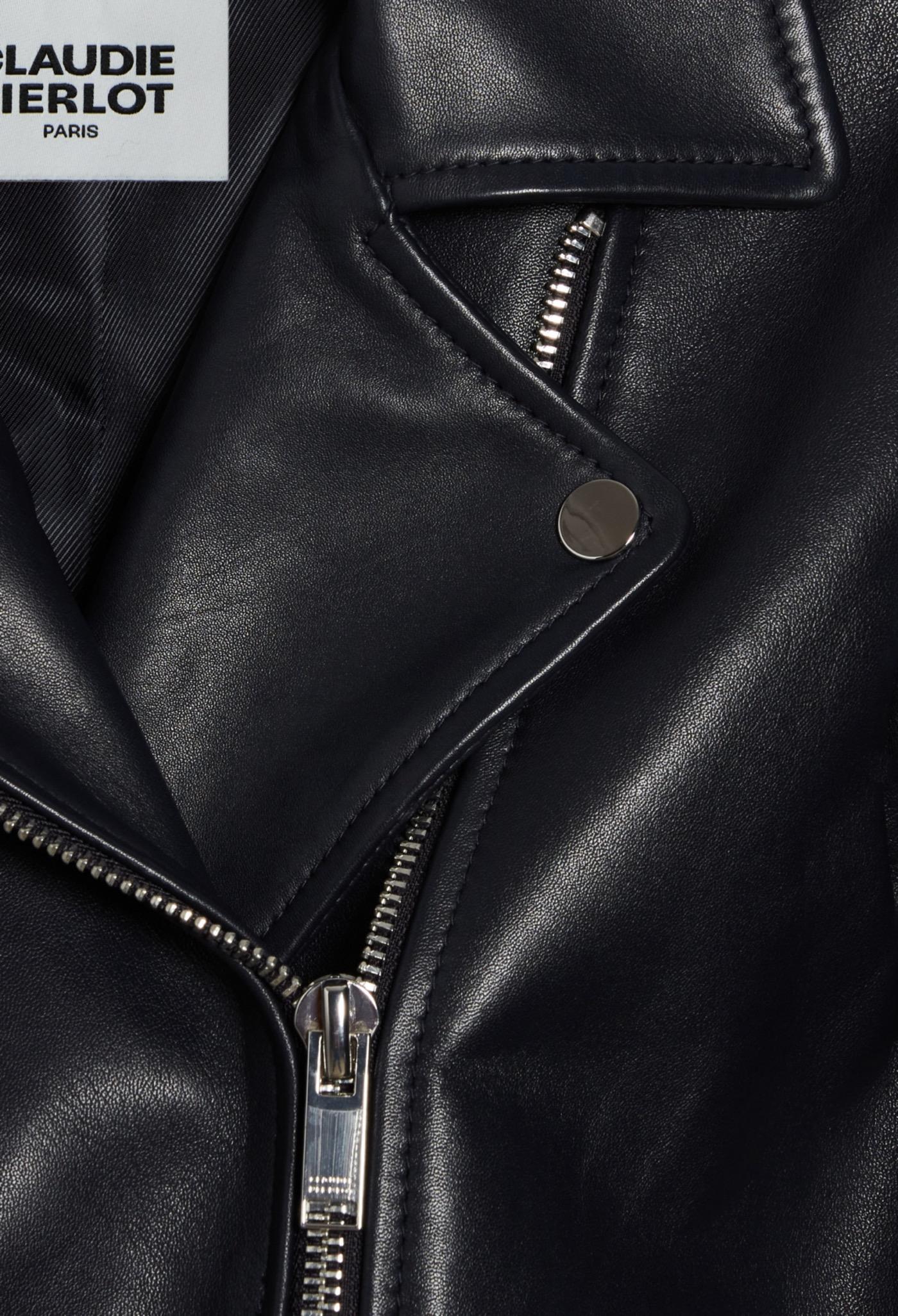 Claudie Pierlot - Leather Jacket - Cuzia - Navy