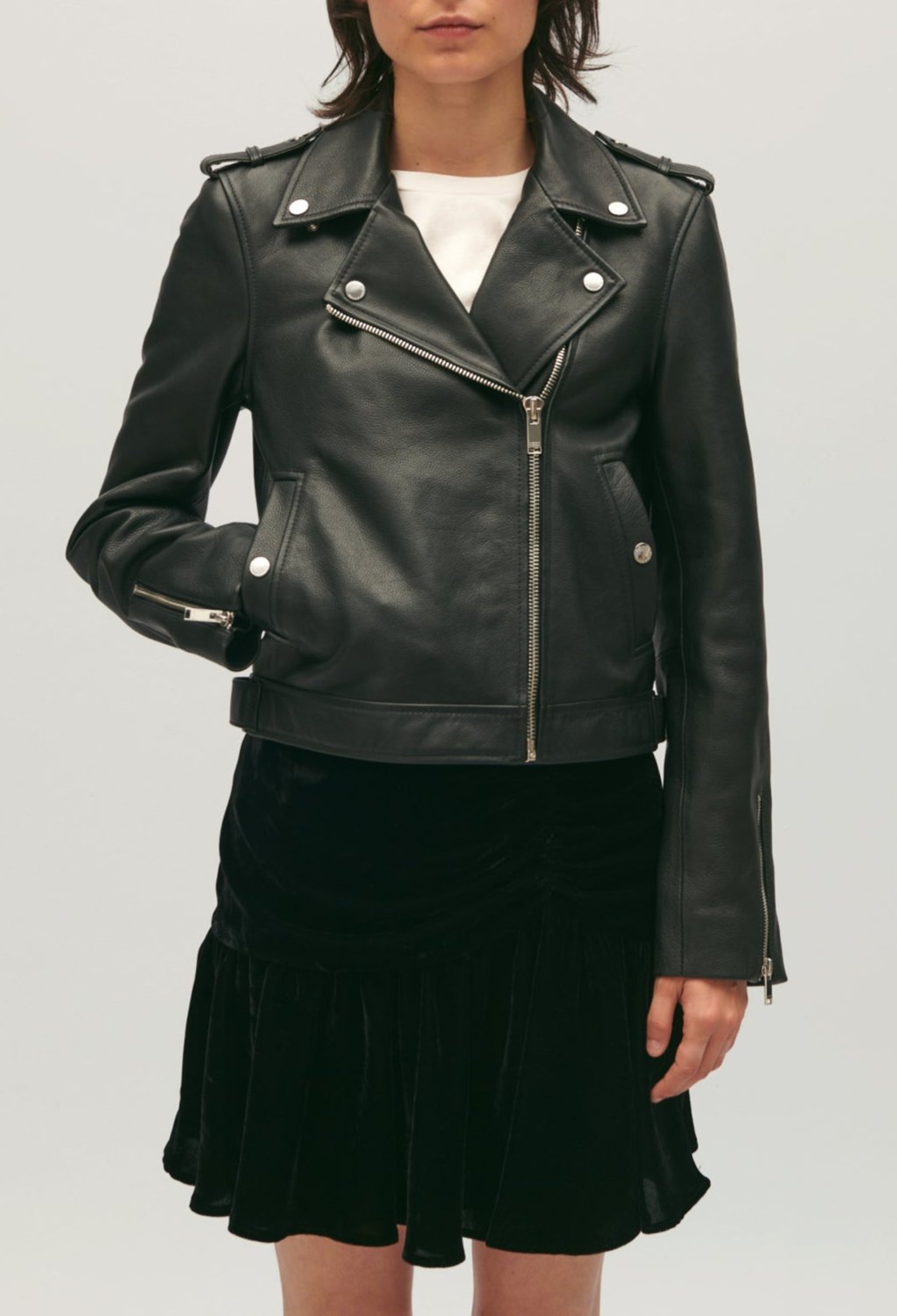 Claudie Pierlot - Blouson Cuir - Club - Noir
