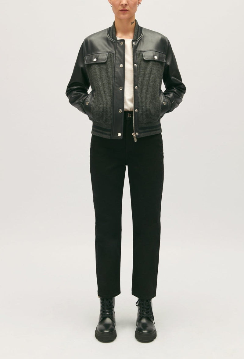Claudie Pierlot - Blouson Cuir - Clyde - Bicolore
