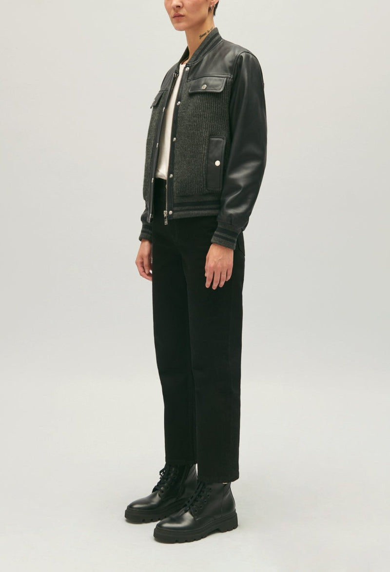 Claudie Pierlot - Blouson Cuir - Clyde - Bicolore