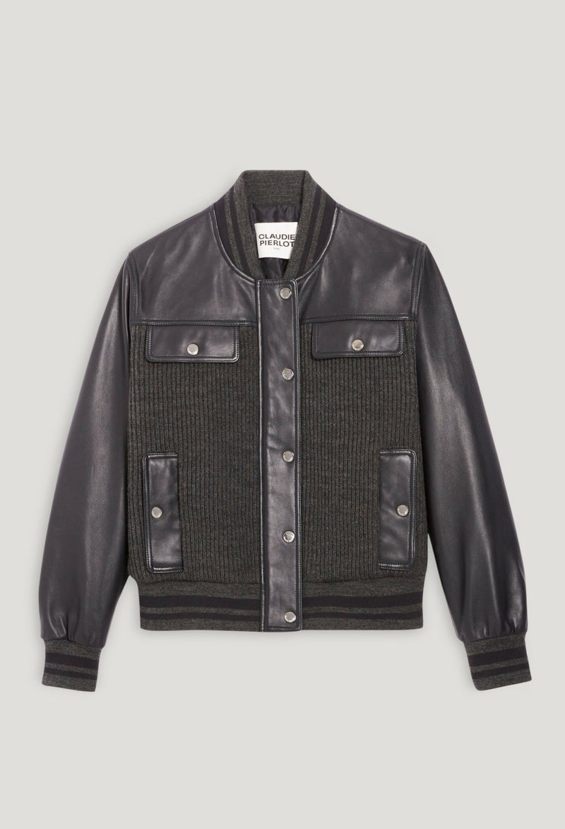 Claudie Pierlot - Blouson Cuir - Clyde - Bicolore