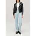 Navy Blue Smooth Leather Jacket