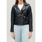 Navy Blue Smooth Leather Jacket
