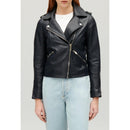 Claudie Pierlot - Chaqueta de cuero liso azul marino