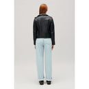 Claudie Pierlot - Chaqueta de cuero liso azul marino