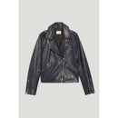 Claudie Pierlot - Chaqueta de cuero liso azul marino