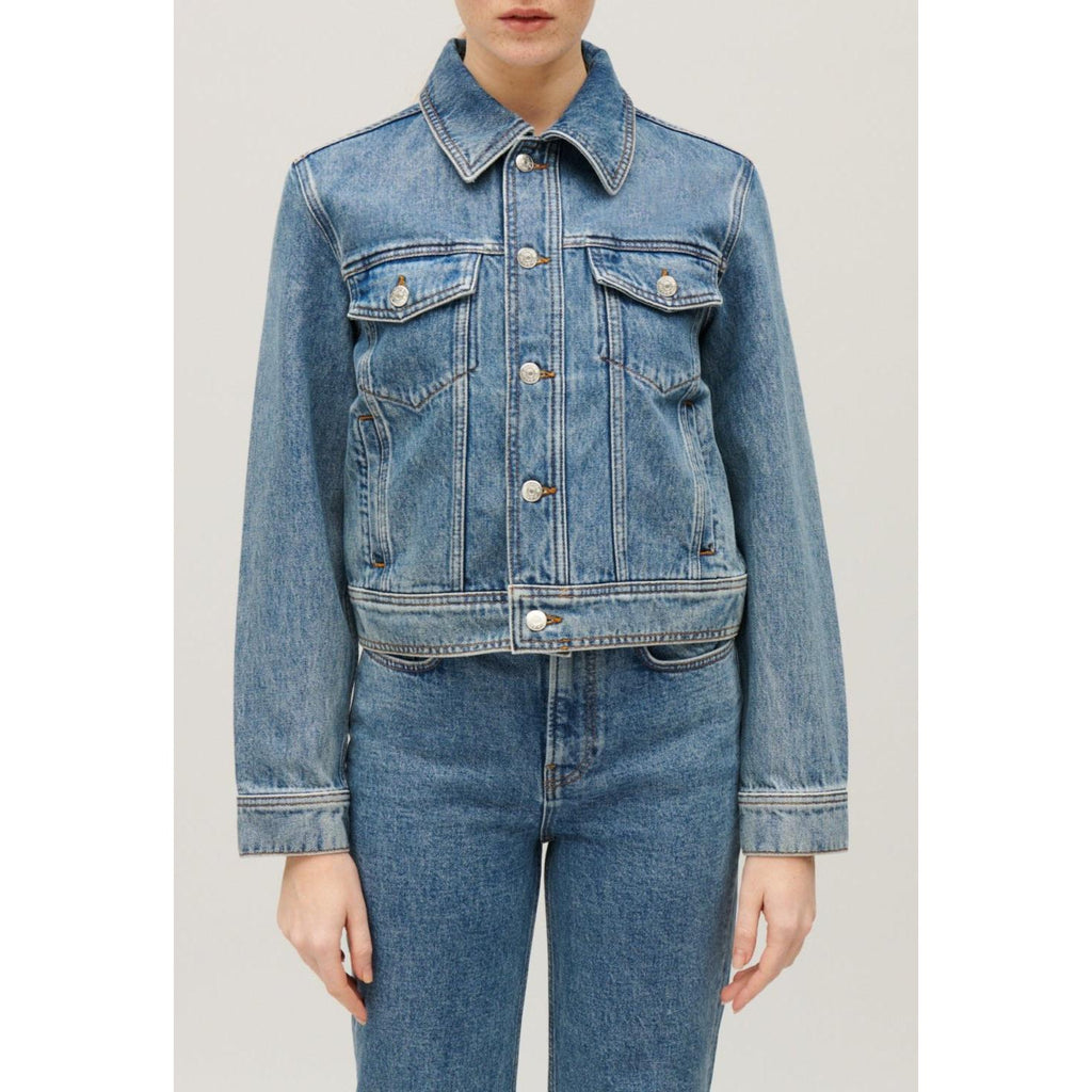 Claudie Pierlot - Chaqueta recta vaquera azul