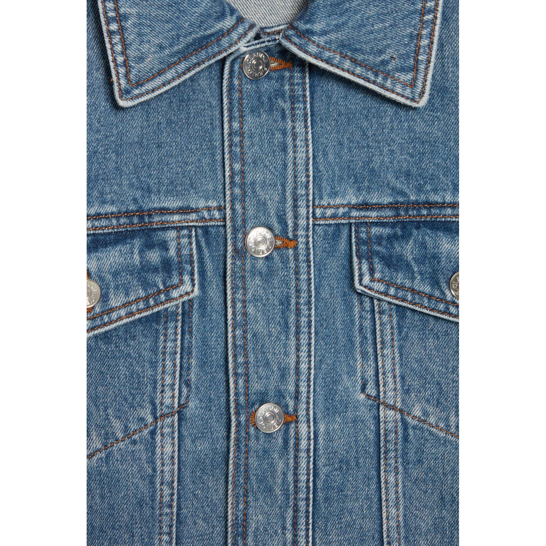 Claudie Pierlot - Chaqueta recta vaquera azul