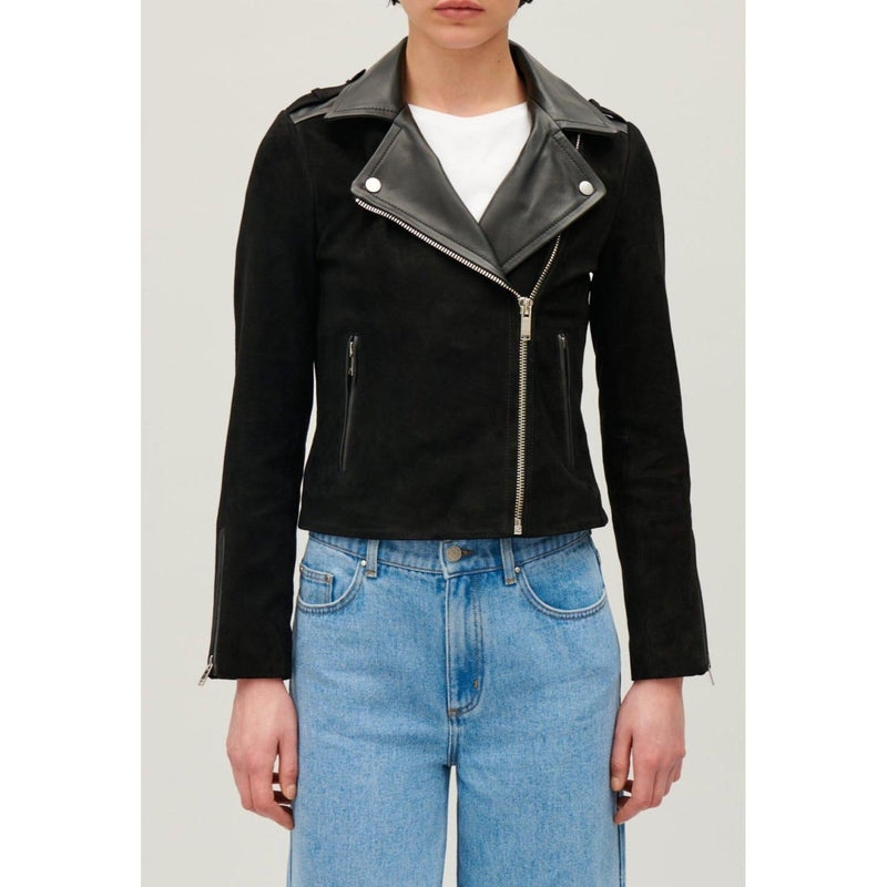 Chaqueta de cuero negra