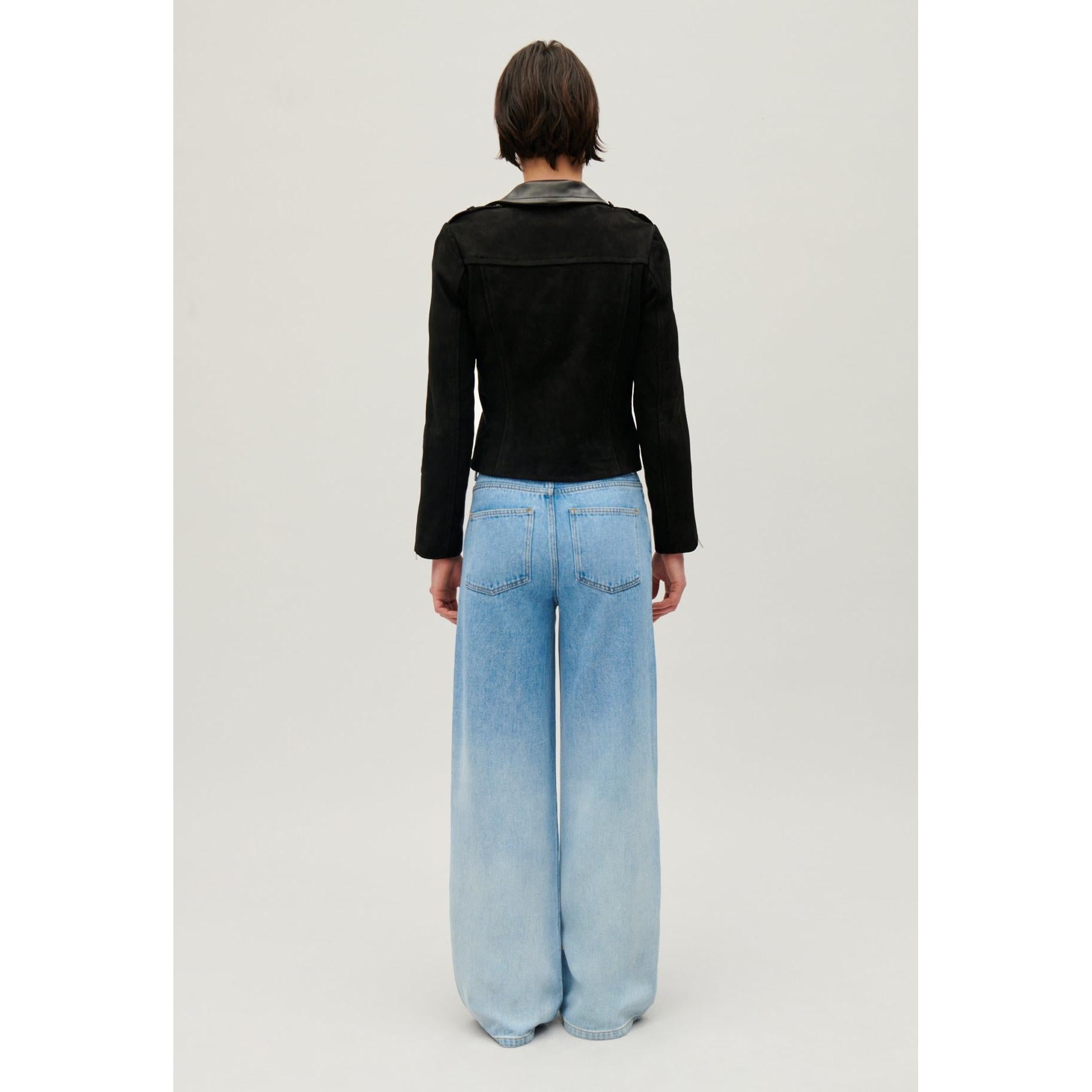Chaqueta de cuero negra