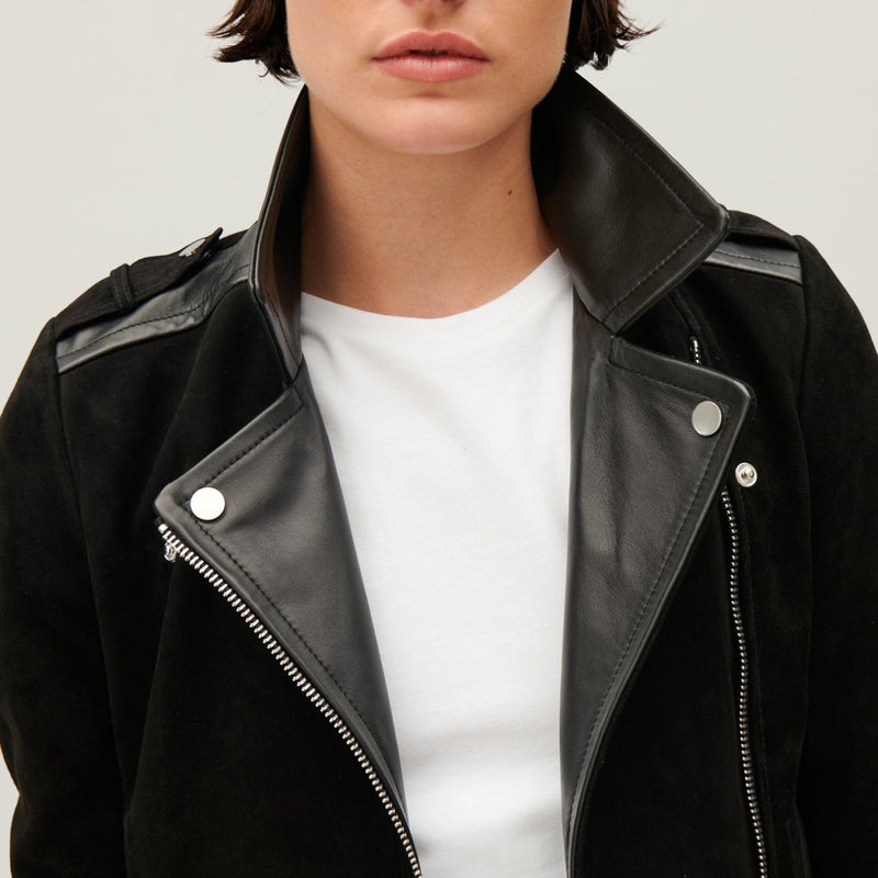 Chaqueta de cuero negra