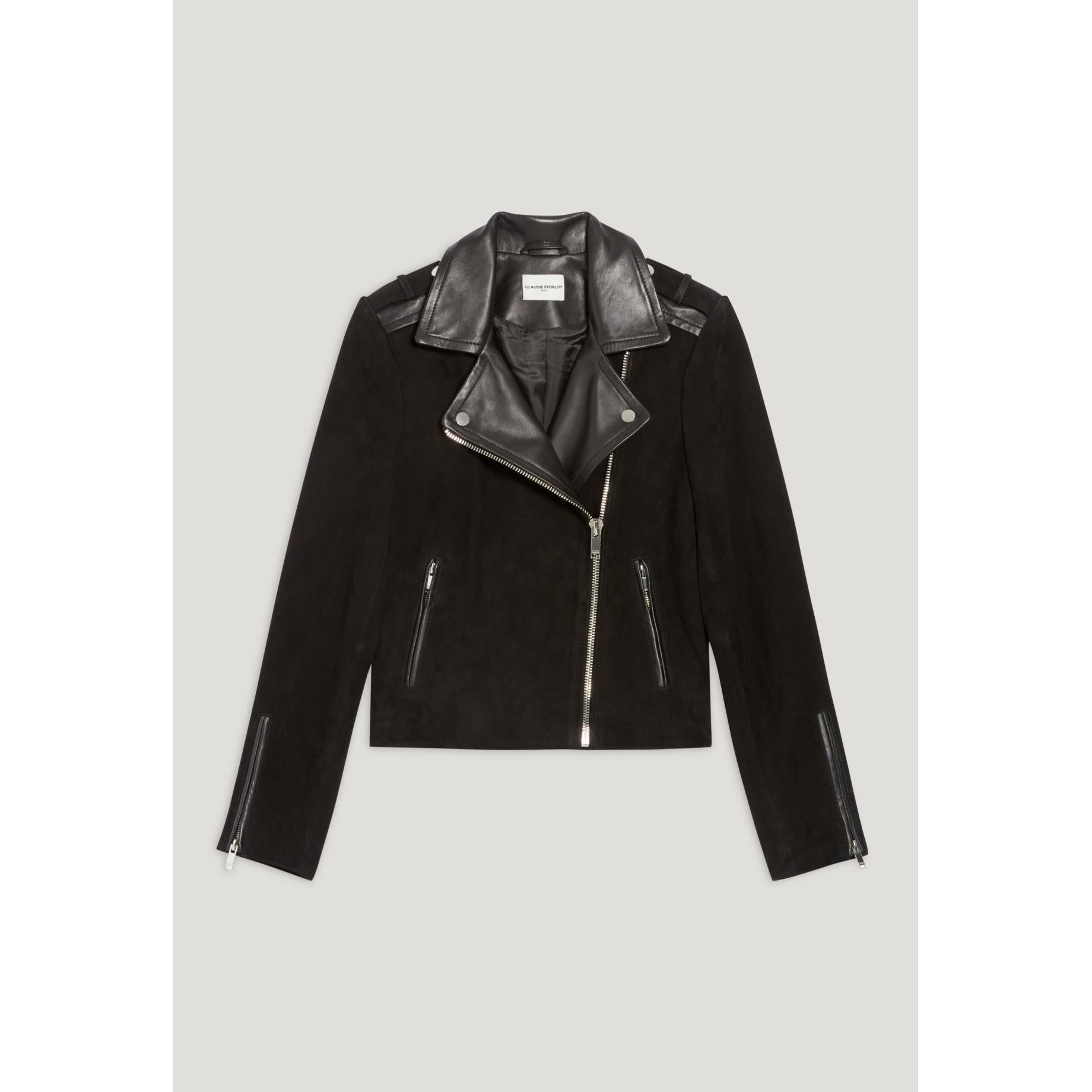 Chaqueta de cuero negra