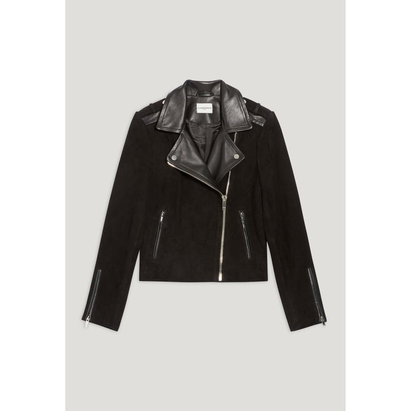 Chaqueta de cuero negra