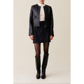 Claudie Pierlot - Short Leather Jacket Round Neck