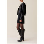 Claudie Pierlot - Short Leather Jacket Round Neck