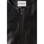 Claudie Pierlot - Short Leather Jacket Round Neck