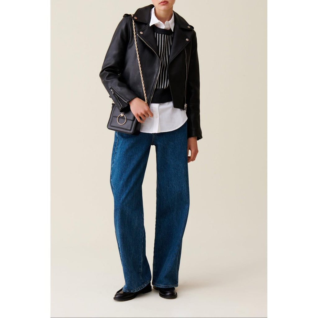Claudie Pierlot - Fitted Smooth Leather Jacket