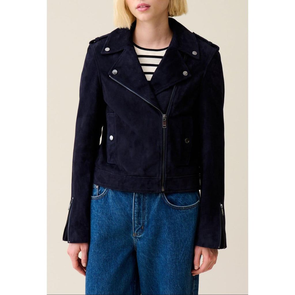 Claudie Pierlot - Veste Perfecto Cuir Suède
